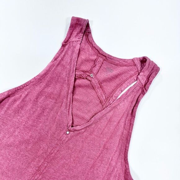 Eileen Fisher rust color linen asymmetrical tank PM - Picture 3 of 9